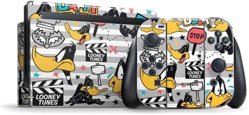 Skinit Decal Gaming Skin Compatible with Nintendo Switch Bundle - Officially Licensed Looney Tunes Daffy Duck Big Head Design in Saudi Arabia