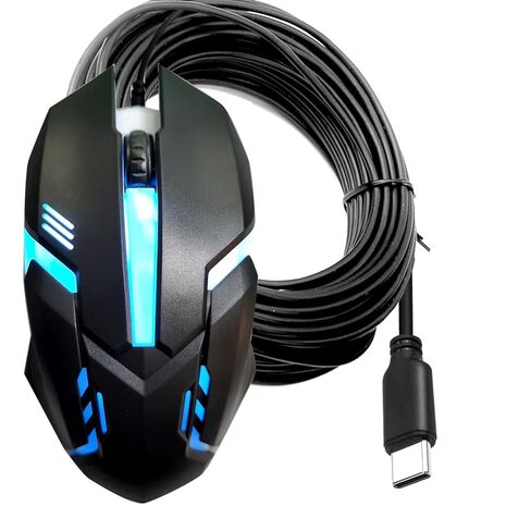 USB C 10FT Wired Mouse for Mac and Windows - 1600DPI Simple 3 Keys Wired Computer Mouse, Wired, Scroll Wheel Layout with Long Lines - Plug & Play for Laptops, PC Desktops, Laptops in Kuwait