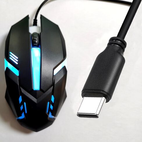 USB C 10FT Wired Mouse for Mac and Windows - 1600DPI Simple 3 Keys Wired Computer Mouse, Wired, Scroll Wheel Layout with Long Lines - Plug & Play for Laptops, PC Desktops, Laptops in Kuwait