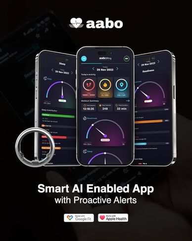 حلقة ذكية، حلقة يمكن ارتداؤها لتعقب النوم، أجهزة تتبع النشاط واللياقة البدنية، حلقة سهلة الاتصال للرجال والنساء، مقاومة للماء حتى 50 مترًا، عمر البطارية 7 أيام (الحجم 10، أسود غامق) in Kuwait