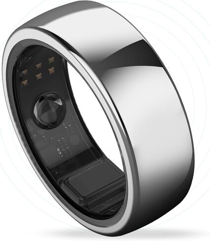 Smart Ring, Sleep Tracker Wearable Ring, Activity & Fitness Trackers, Easy-Connectivity Ring for Men & Women,Water Resistant up to 50m, 7 Days Battery Life(Size-10,Deep Black) in Saudi Arabia