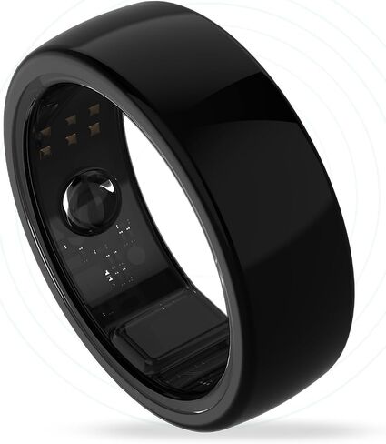 Smart Ring, Sleep Tracker Wearable Ring, Activity & Fitness Trackers, Easy-Connectivity Ring for Men & Women,Water Resistant up to 50m, 7 Days Battery Life(Size-10,Deep Black) in Saudi Arabia