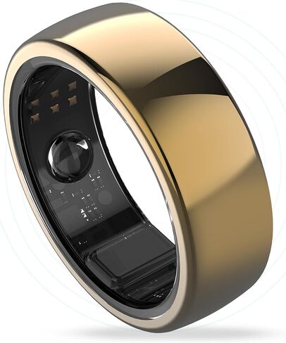 Smart Ring, Sleep Tracker Wearable Ring, Activity & Fitness Trackers, Easy-Connectivity Ring for Men & Women,Water Resistant up to 50m, 7 Days Battery Life(Size-10,Deep Black) in Saudi Arabia