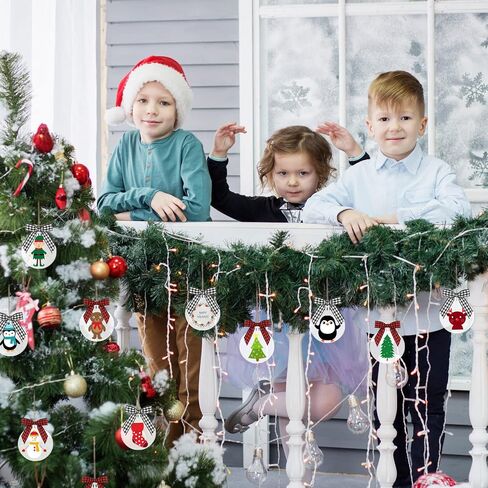 30 Pieces 3 Inch Acrylic Christmas Ornament Blanks Clear Acrylic Christmas Ornaments Blank Acrylic Circle Disc with Hole Acrylic Transparent Tags Rolls Ribbons(Round Style,Classic Plaid Color) in Saudi Arabia