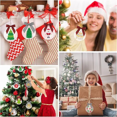 30 Pieces 3 Inch Acrylic Christmas Ornament Blanks Clear Acrylic Christmas Ornaments Blank Acrylic Circle Disc with Hole Acrylic Transparent Tags Rolls Ribbons(Round Style,Classic Plaid Color) in Saudi Arabia