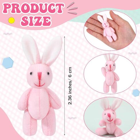 20 قطعة من الارنب المخملي الصغير مقاس 2.4 انش، دمية ارنب صغيرة محشوة ناعمة، العاب حيوانات محشوة لعيد الفصح وعيد الميلاد وكعكة الزفاف وهدايا الحفلات (تصميم مخملي طويل) in Kuwait
