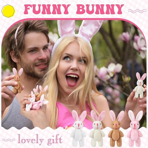 20 قطعة من الارنب المخملي الصغير مقاس 2.4 انش، دمية ارنب صغيرة محشوة ناعمة، العاب حيوانات محشوة لعيد الفصح وعيد الميلاد وكعكة الزفاف وهدايا الحفلات (تصميم مخملي طويل) in Kuwait