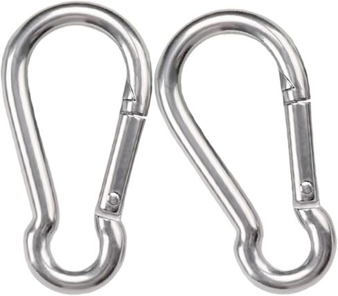 100Pcs 2.4" Carabiner Clip Spring Snap Hook, M6 2-3/8 Inch Heavy Duty Galvanized Steel Spring Snap Hook, Quick Link Keychain Clip for Keys Swing Set Camping Fishing Hiking Traveling(260 lbs Capacity) in Saudi Arabia