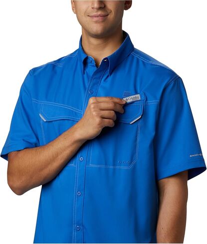 Columbia Men's Low Drag Offshore Short Sleeve Shirt, Ocean Blue, Medium in Saudi Arabia