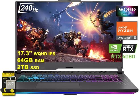 ASUS ROG Strix G17 G713 GAMING LAPTOP 17.3 "WQHD IPS 240Hz AMD 12-CORE RYZEN 9 7845HX (BEAT I9-12900H) 32GB RAM 1TB SSD Geforce RTX 4060 8GB USB-C RGB in Saudi Arabia