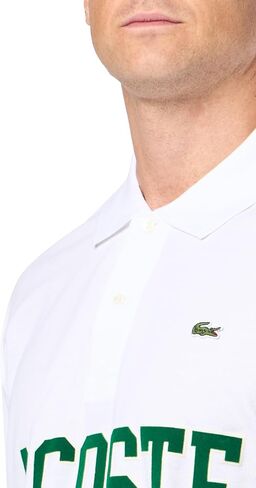 Lacoste Men's Short Sleeve Classic Fit Polo W/Large Wording on Front in Saudi Arabia