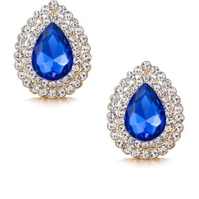 EVER FAITH Wedding Austrian Crystal Stud Earrings for Bride, Elegant Teardrop Rhinestone Earrings Jewelry for Women Girls