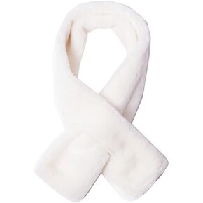 90cm Faux Fur Scarf for Women,Winter Faux Fur Scarf Wrap Collar Soft Faux Fur Neck Warmer