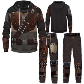 Boba Cosplay Hoodie and Sweatpants Yoda Pullover Boba Costume Sweatpants