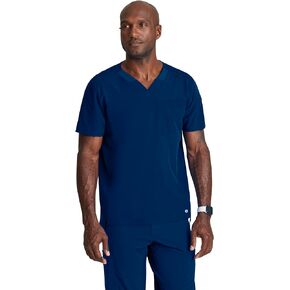 BARCO One Velocity Scrub Top for Men - V-Neck Medical Top, Eco-Friendly Fabric, 4-Way Stretch Men's Scrub Top