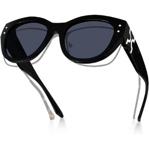 Meeloog Polarized Sunglasses Fit Over Glasses For Women, Trendy Round Sun Glasses Lightweight Wrap Around Shades MST0080 in Kuwait
