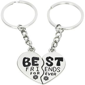 Best Friend Forever Keychain Love Jewelry Split Heart Key Ring