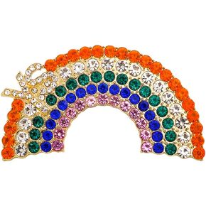 Rainbow Cloud Brooch Pin Colorful Crystal Rhinestone Rainbow Brooch Lapel Backpack Badge Hat Bag Decoration Accessories for Women Girls