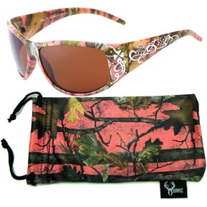 Hornz Women's Pink & Hot Pink-Purple Camouflage Polarized Sunglasses, No Glare