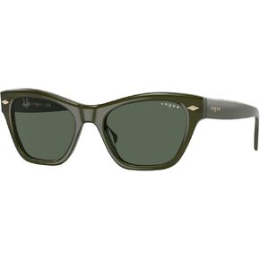 نظارات Vogue Eyewear النسائية بإطار أوبال أخضر، عدسات خضراء داكنة، 51 ملم