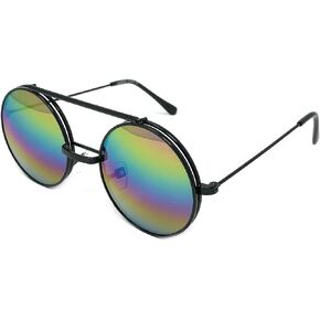 WebDeals Flip Up Steampunk Metal Django Sunglasses