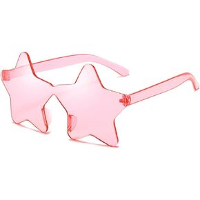 Rimless Star Shape Sunglasses for Women Men Party Streetwear Glasses Trendy Transparent Pentagram Eyewears