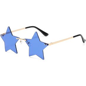 نظارات شمسية بدون إطار على شكل نجمة للنساء والرجال نظارات ملابس الشارع العصرية نظارات خماسية شفافة in Kuwait