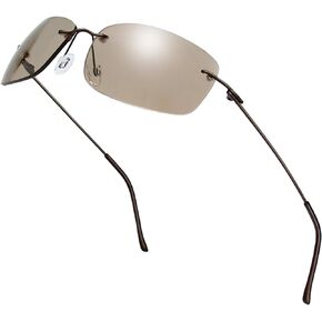The Fresh Minimalist Small Rectangular Sunglasses Clear Eyewear Spring Hinge - Gift Box Package (106-Brown, Brown, 58)