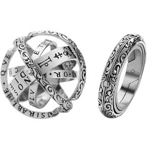Astronomical Sphere Spinner Ring, Astronomy Ball Cosmic Finger Ring for Astronomer Fans Student Museum Memorial Souvenir