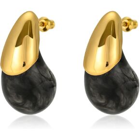 أقراط متدلية من الراتنج الأكريليك من ABILITH للنساء، أقراط عصرية مطلية بالذهب عيار 18 قيراط من العنبر المصقول، أقراط لا تسبب الحساسية للفتيات المراهقات in Kuwait