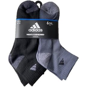 adidas 6 PAIRS MEN'S CUSHIONED AEROREADY SOCKS SHOES SIZE 6-12