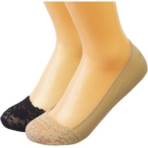 كيلوفلاي جوارب نو شو من السيليكون مضادة للانزلاق [زوجين، اسود وبيج]، اسود وبيج، مقاس واحد in Kuwait