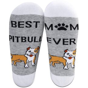 MBMSO 2 Pairs Pitbull Mom Socks Best Pitbull Mom Ever Pitbull Socks Funny Pitbull Owner Gifts