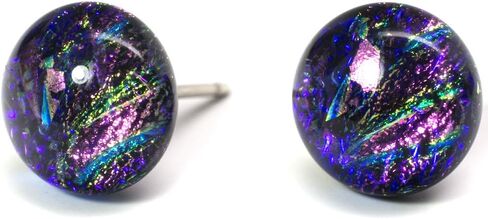 أقراط Supernova - نيكل ذكي - أقراط زجاجية ذهبية من الزجاج Dichroic للنساء in Kuwait