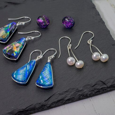 أقراط Supernova - نيكل ذكي - أقراط زجاجية ذهبية من الزجاج Dichroic للنساء in Kuwait