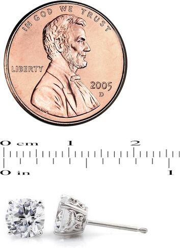 الصلبة 14k الذهب الأبيض نمط خمر الاقراط المصنوعة من زركونيا مكعب in Kuwait