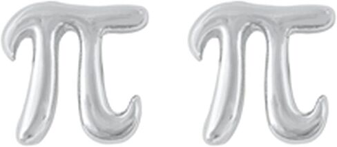 925 Sterling Silver Pi Mathematical Symbol Stud Earrings Push Back in Saudi Arabia