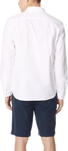Lacoste Men's Long Sleeve Button Down with Pocket Oxford Solid Regular Fit, White/White, X-Large in Saudi Arabia
