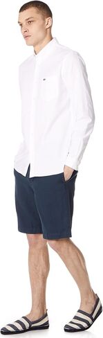 Lacoste Men's Long Sleeve Button Down with Pocket Oxford Solid Regular Fit, White/White, X-Large in Saudi Arabia