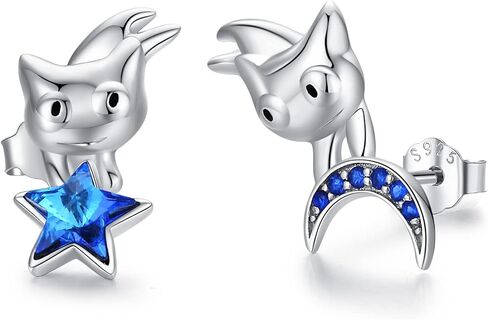 VOVEAT Animal Earrings 925 Sterling Silver Fox/Sloth/Sea Turtle/Owl/Cat/Panda Earrings Birthday Valentine's Day Cute Animal Jewelry Gifts for Women Girls in Saudi Arabia