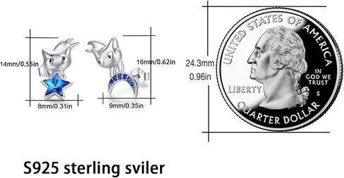 VOVEAT Animal Earrings 925 Sterling Silver Fox/Sloth/Sea Turtle/Owl/Cat/Panda Earrings Birthday Valentine's Day Cute Animal Jewelry Gifts for Women Girls in Saudi Arabia