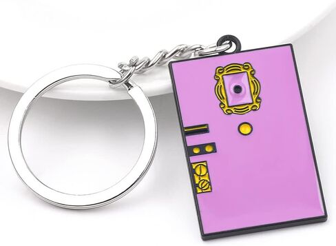 UZPDWK Best Friends TV Show KeyChain Monica's Door Frame,Central Perk Coffee, Lobster,Yellow Picture Frame Silver Christmas Car Key Ring Gift For Friends Fans(set of 4), Multicolor, A in Kuwait