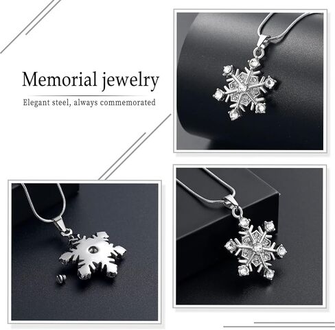 memorial jewelry Cremation Urn Jewelry Necklace cremation Jewelry for Ashes Gift for Ashes Keepsake Snowflake Shape Pendant in Saudi Arabia