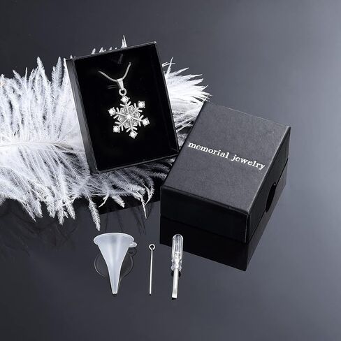 memorial jewelry Cremation Urn Jewelry Necklace cremation Jewelry for Ashes Gift for Ashes Keepsake Snowflake Shape Pendant in Saudi Arabia