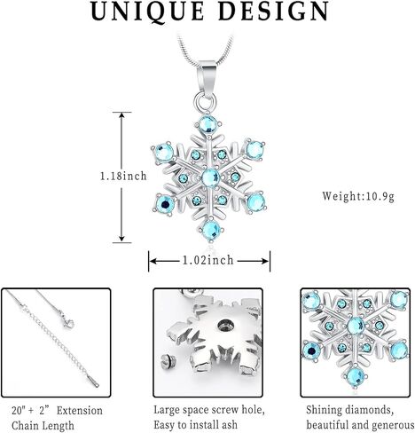 memorial jewelry Cremation Urn Jewelry Necklace cremation Jewelry for Ashes Gift for Ashes Keepsake Snowflake Shape Pendant in Saudi Arabia