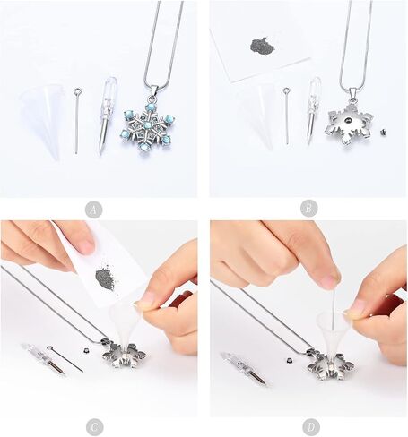 memorial jewelry Cremation Urn Jewelry Necklace cremation Jewelry for Ashes Gift for Ashes Keepsake Snowflake Shape Pendant in Saudi Arabia