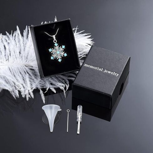 memorial jewelry Cremation Urn Jewelry Necklace cremation Jewelry for Ashes Gift for Ashes Keepsake Snowflake Shape Pendant in Saudi Arabia