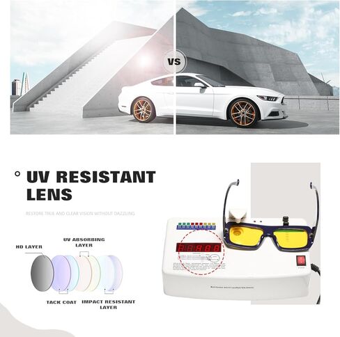 نظارات شمسية TIANYESY Sunnyside Retro Square للرجال والنساء نظارات شمسية كبيرة الحجم للحماية من الأشعة فوق البنفسجية (أزرق أصفر) in Kuwait