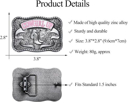 Western Cowboy Cowgirl Belt Buckle for Girls Boys Rodeo Belt Buckles Men Women Birthday Christmas Gift Halloween in Saudi Arabia