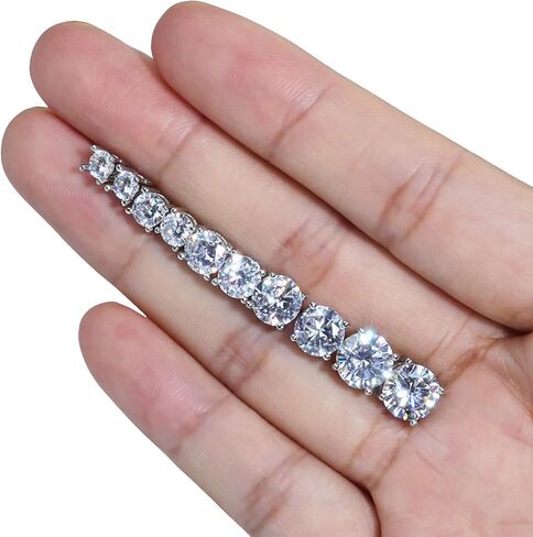5 Pairs Stud Earrings Set 18K White Gold Plated Cubic Zirconia Hypoallergenic Earrings Pack CZ 4-8mm in Saudi Arabia